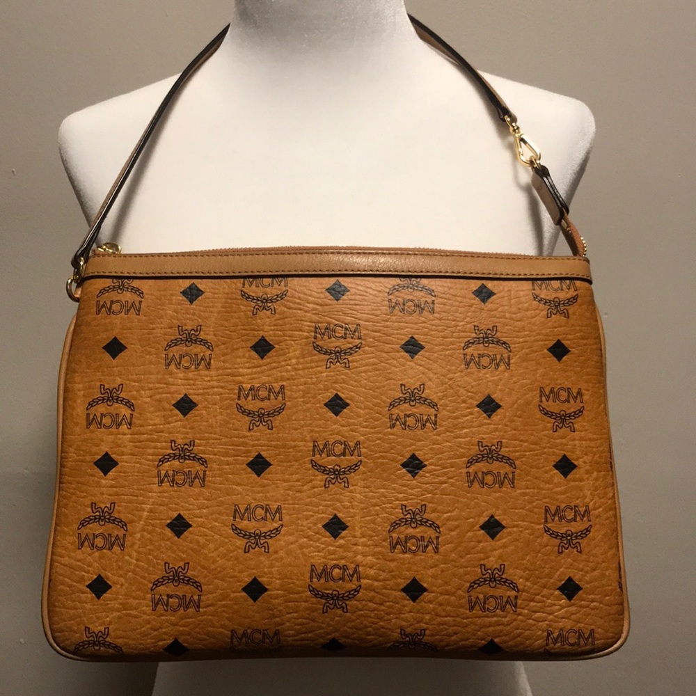MCM Cognac Brown ZIP Pouch